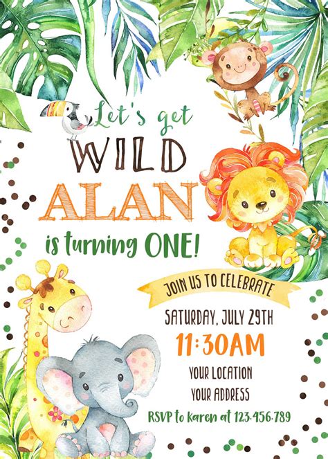 safari theme invitation